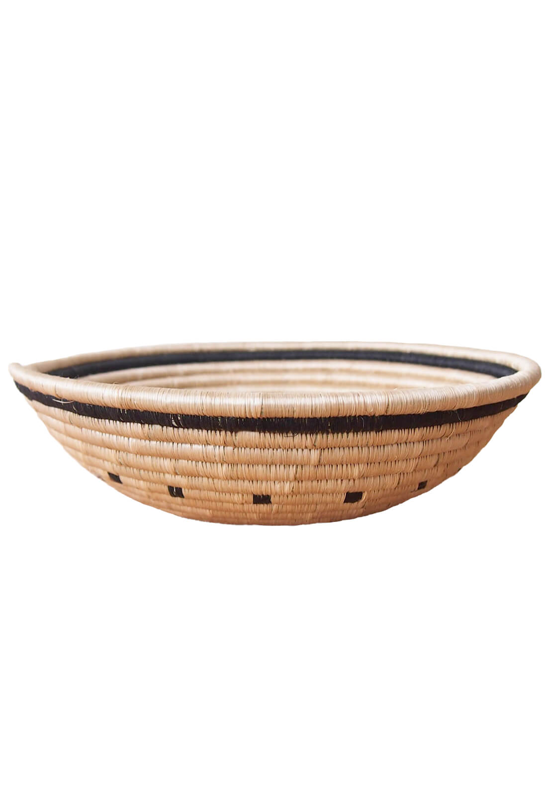 Hand Woven Kaduha Basket - Tan and Black