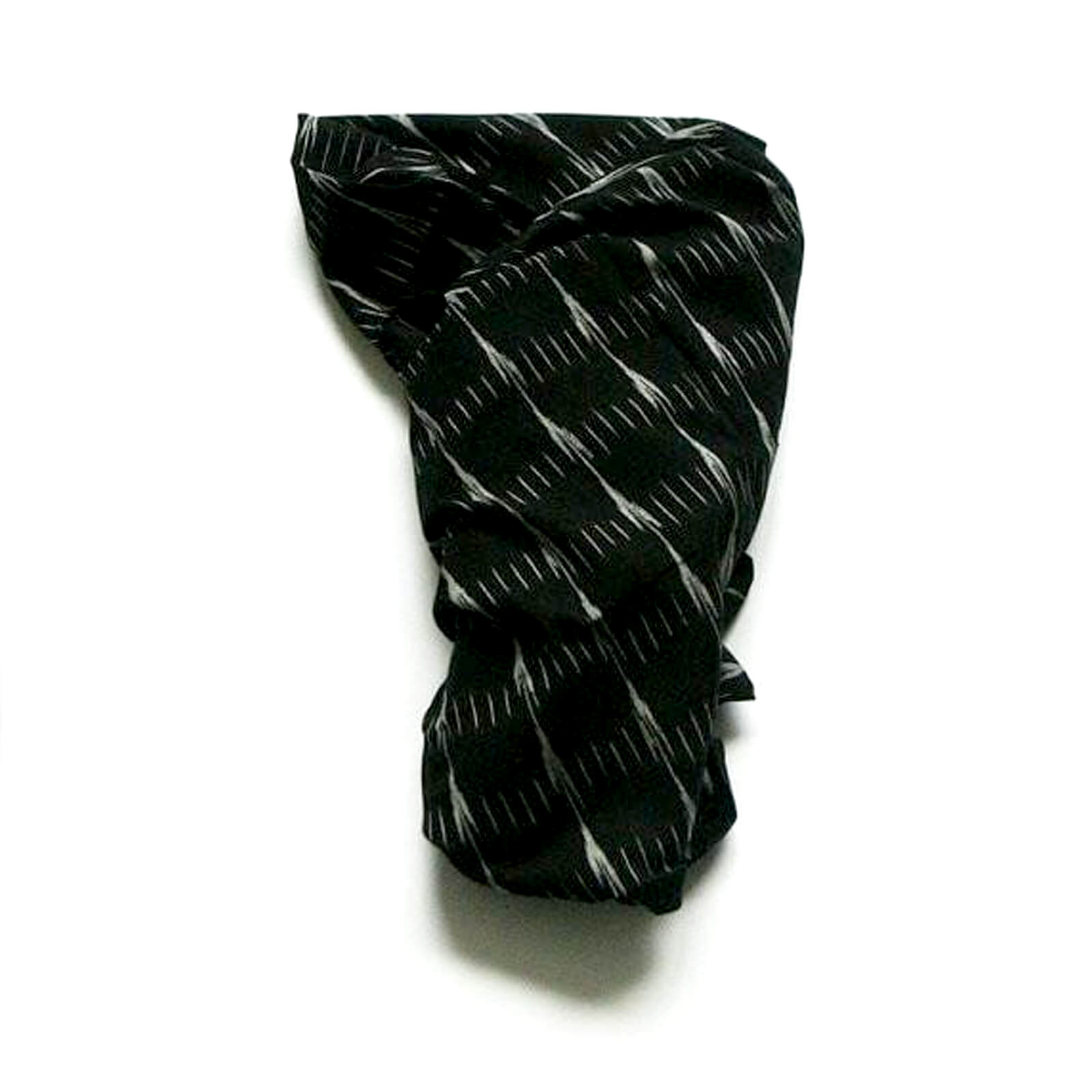 Handmade Cotton Ikat Swaddle Blanket - Black and Light Grey Arrow Stripe