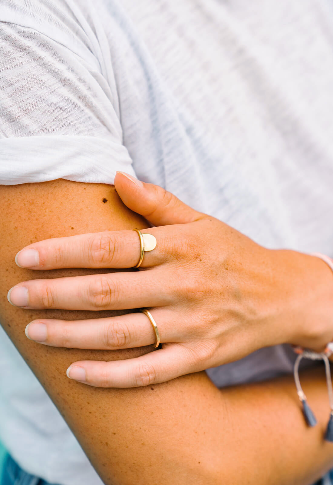 Handmade Brass Stacking Ring, New Moon