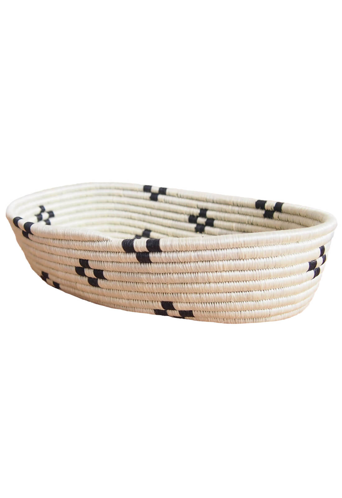 Hand Woven Maraba Bread Basket - White and Black