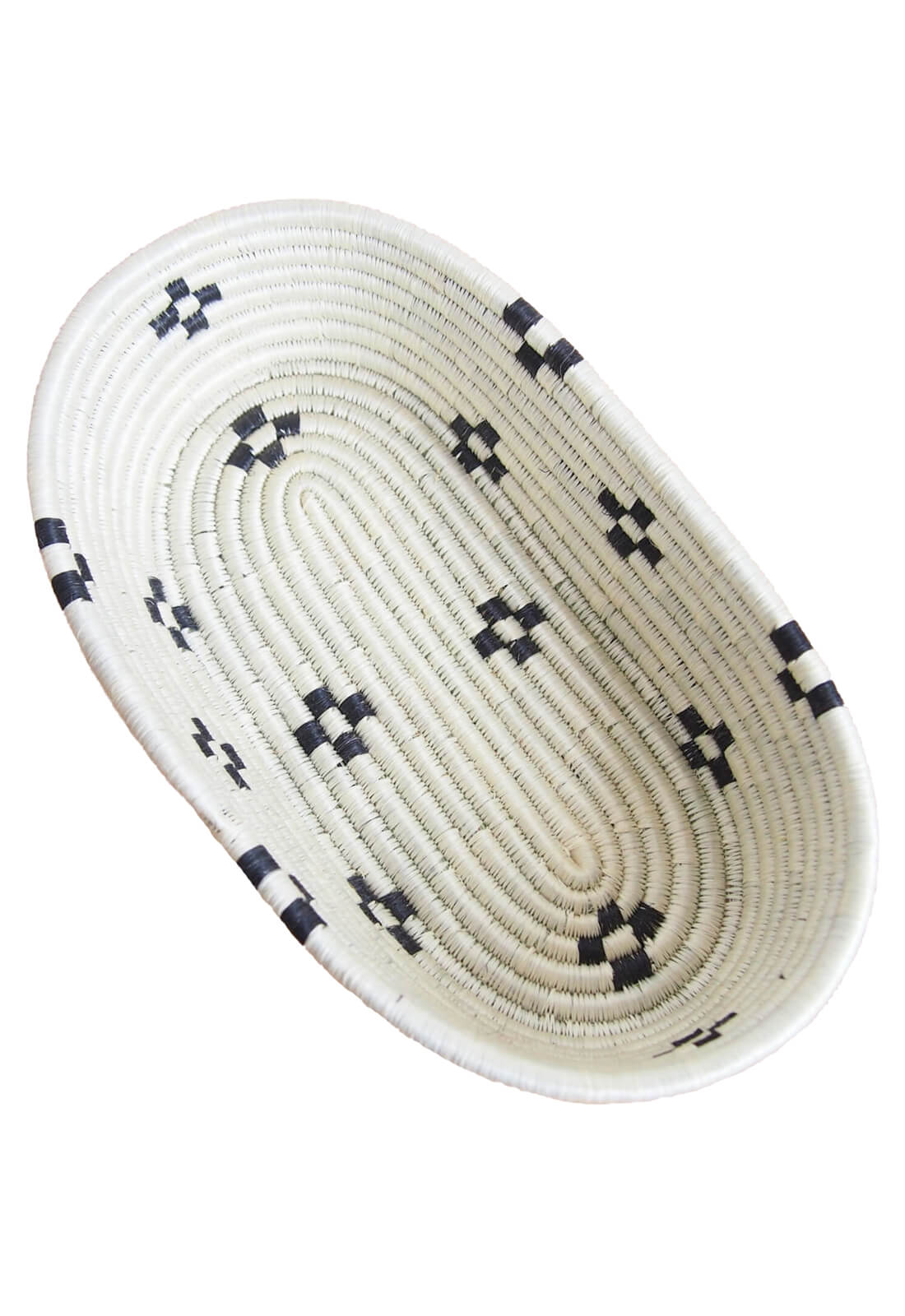 Hand Woven Maraba Bread Basket - White and Black