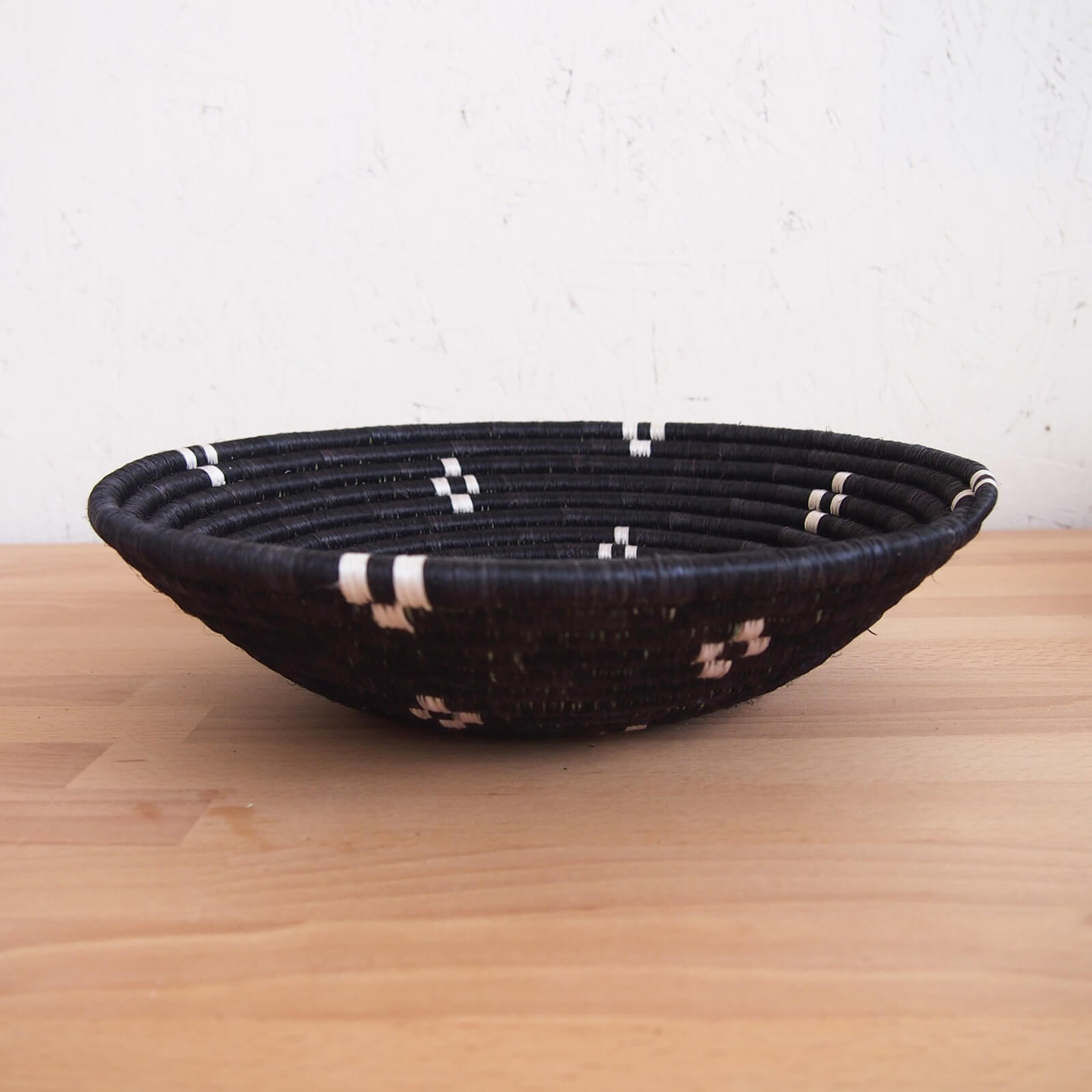 Hand Woven Munazi Basket - Black and White, Small