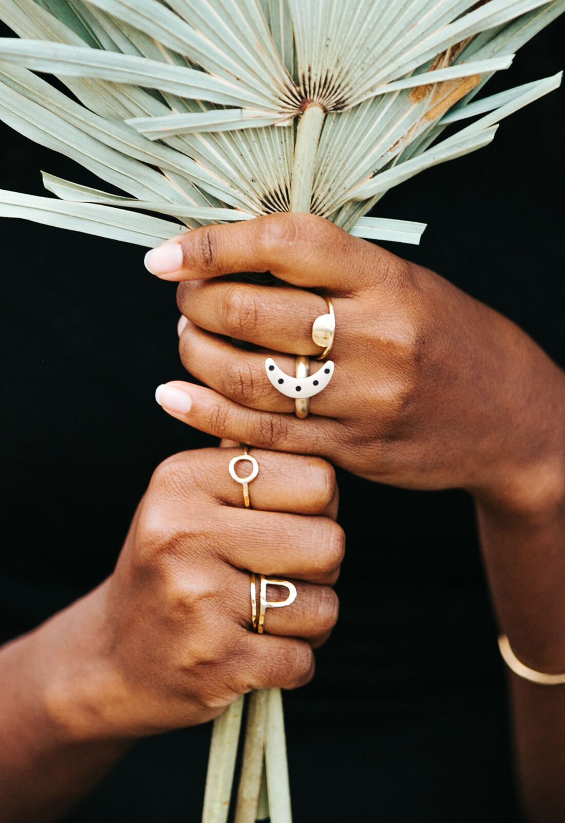 Handmade Brass Stacking Ring, New Moon