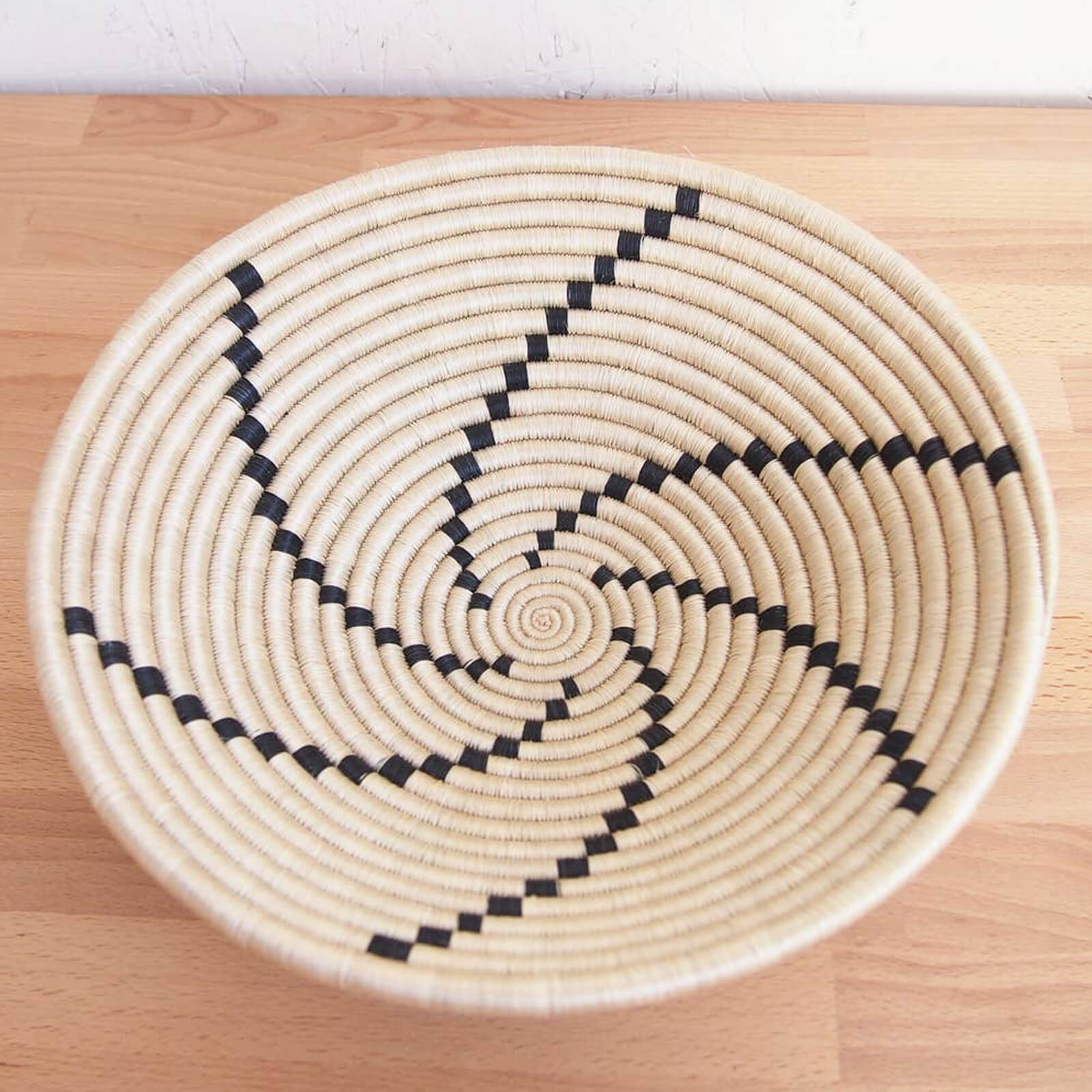 Hand Woven Tanga Basket - Tan and Black