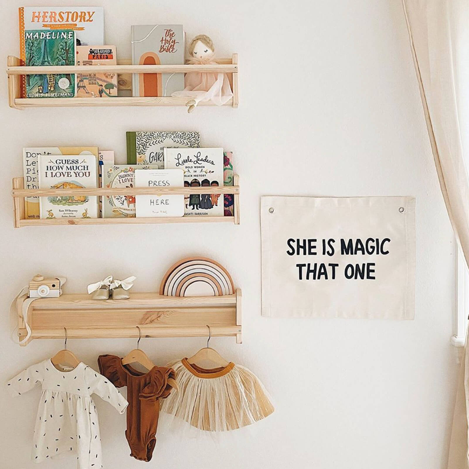 She is Magic Banner, Cream and Black