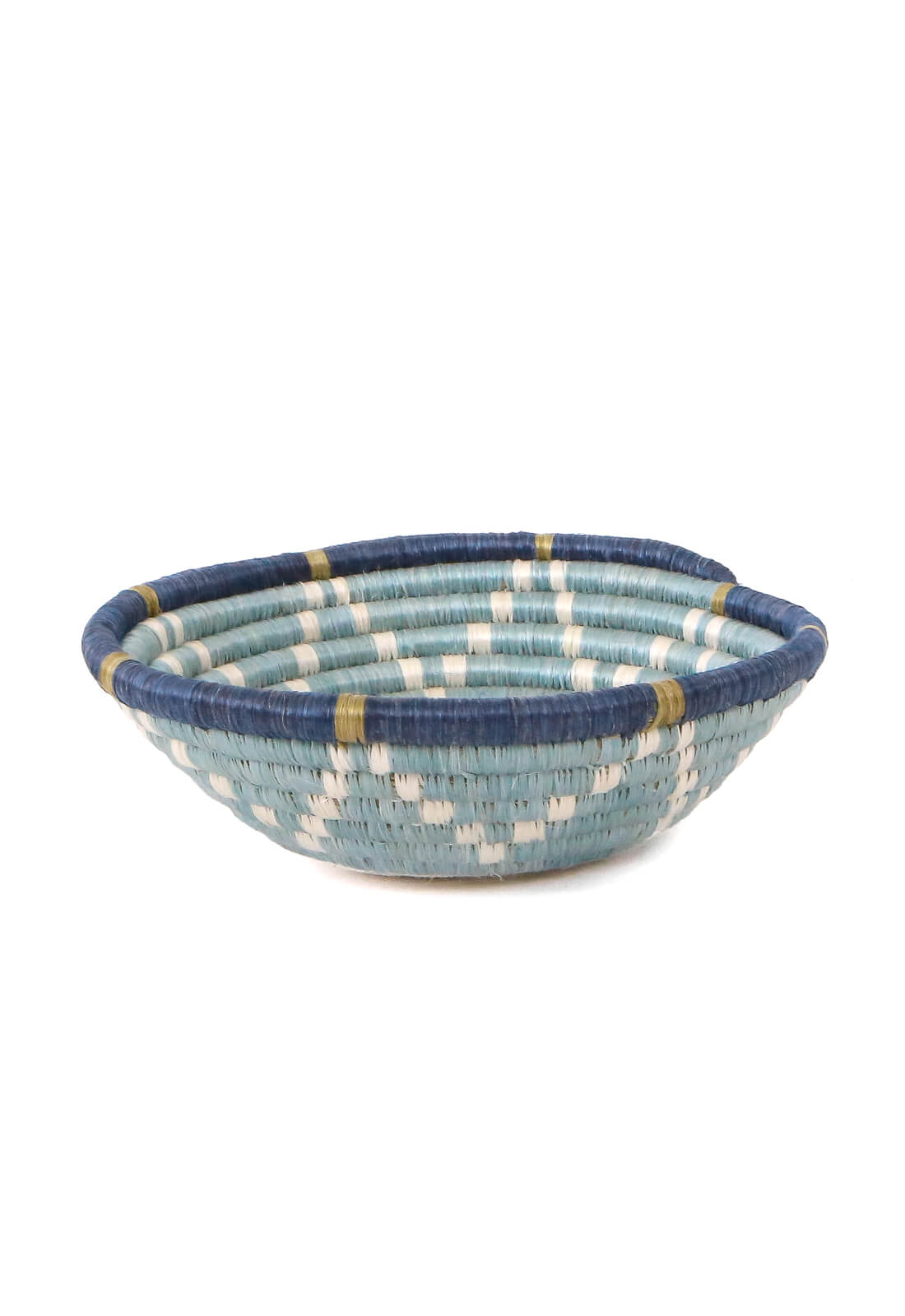 Hand Woven Plateau Basket - Ficelle, Light Blues, Small