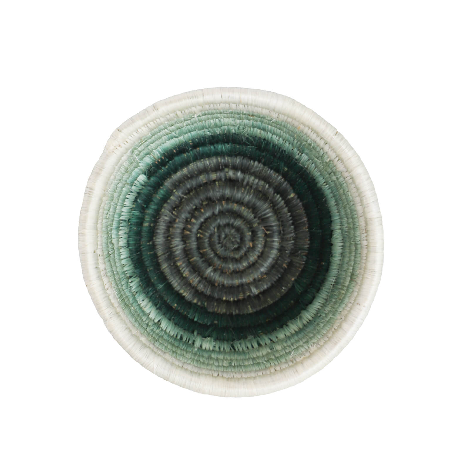 Hand Woven Tiny Catch-All Basket - Teal Ombré Stripe