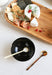 Black cowhorn serving bowl for snacks, condiments, sauces, spices or candy