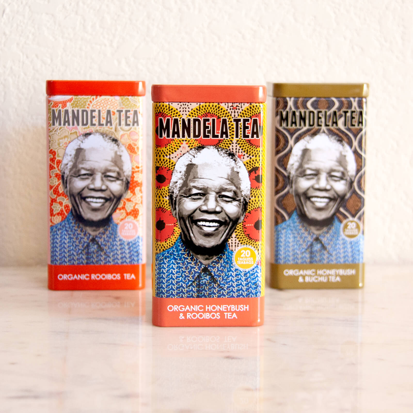 Mandela Tea Commemorative Tea Tin, Organic Honeybush and Rooibos Tea Blend