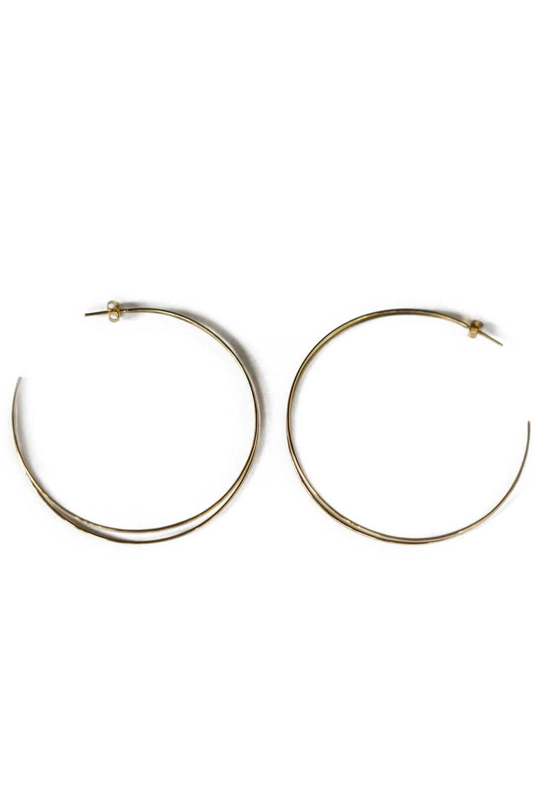 Banji Hoop Earrings, Upcycled Brass