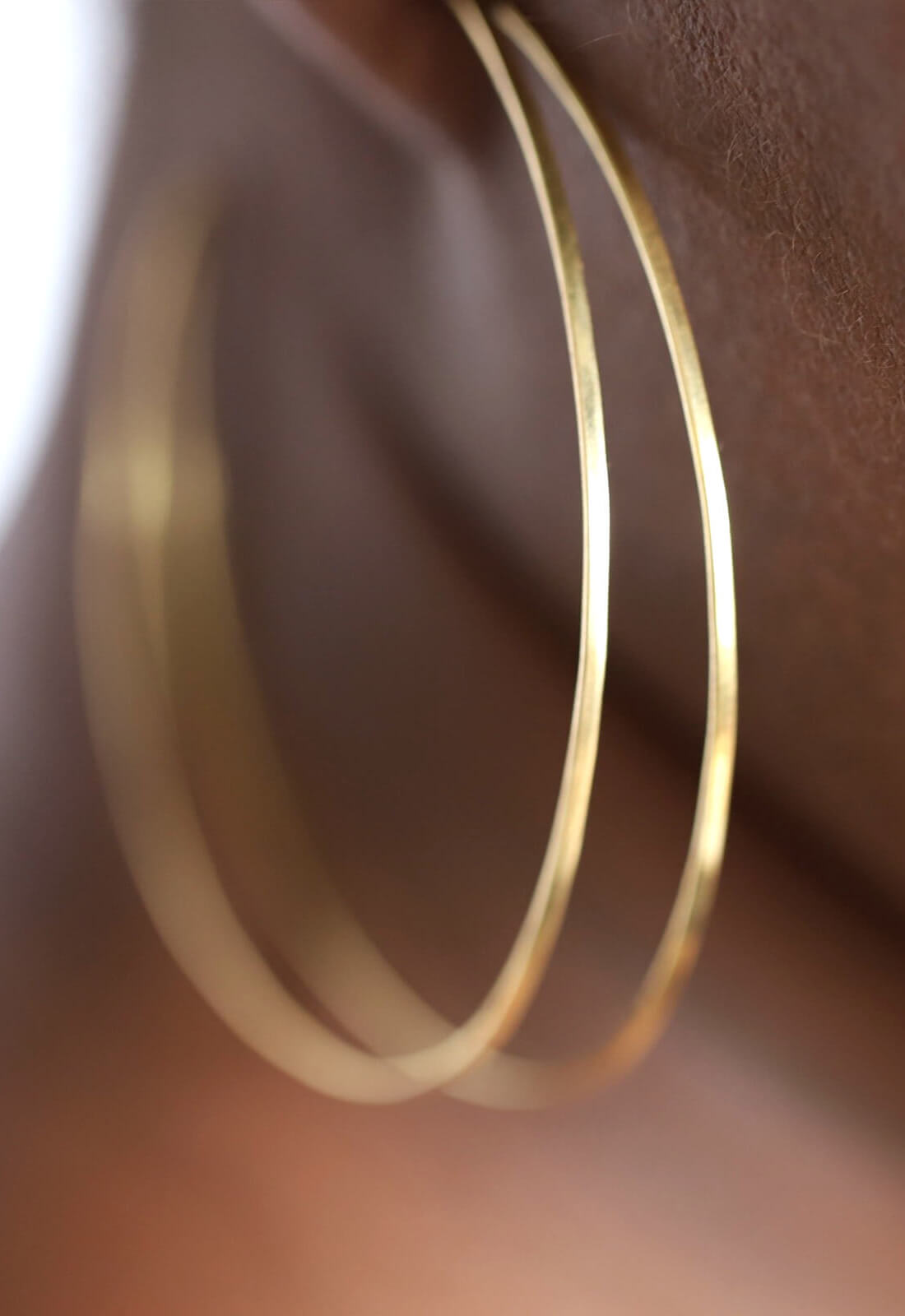 Banji Hoop Earrings, Upcycled Brass
