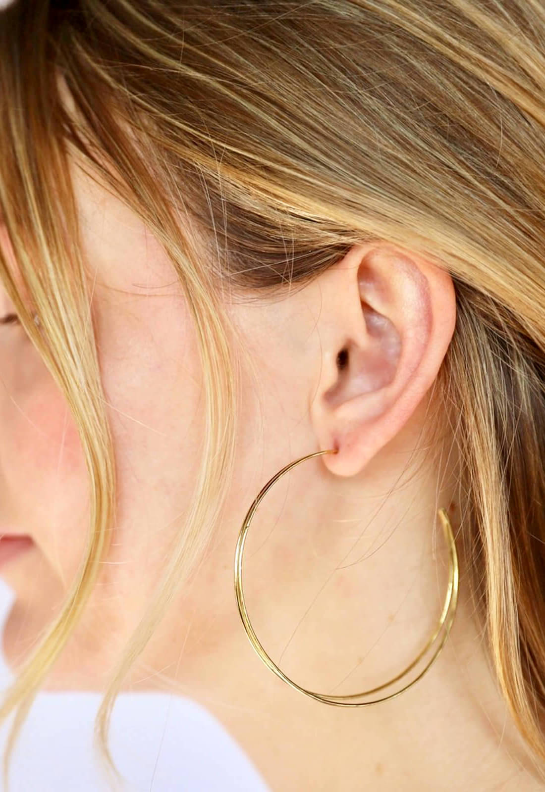 Banji Hoop Earrings, Upcycled Brass