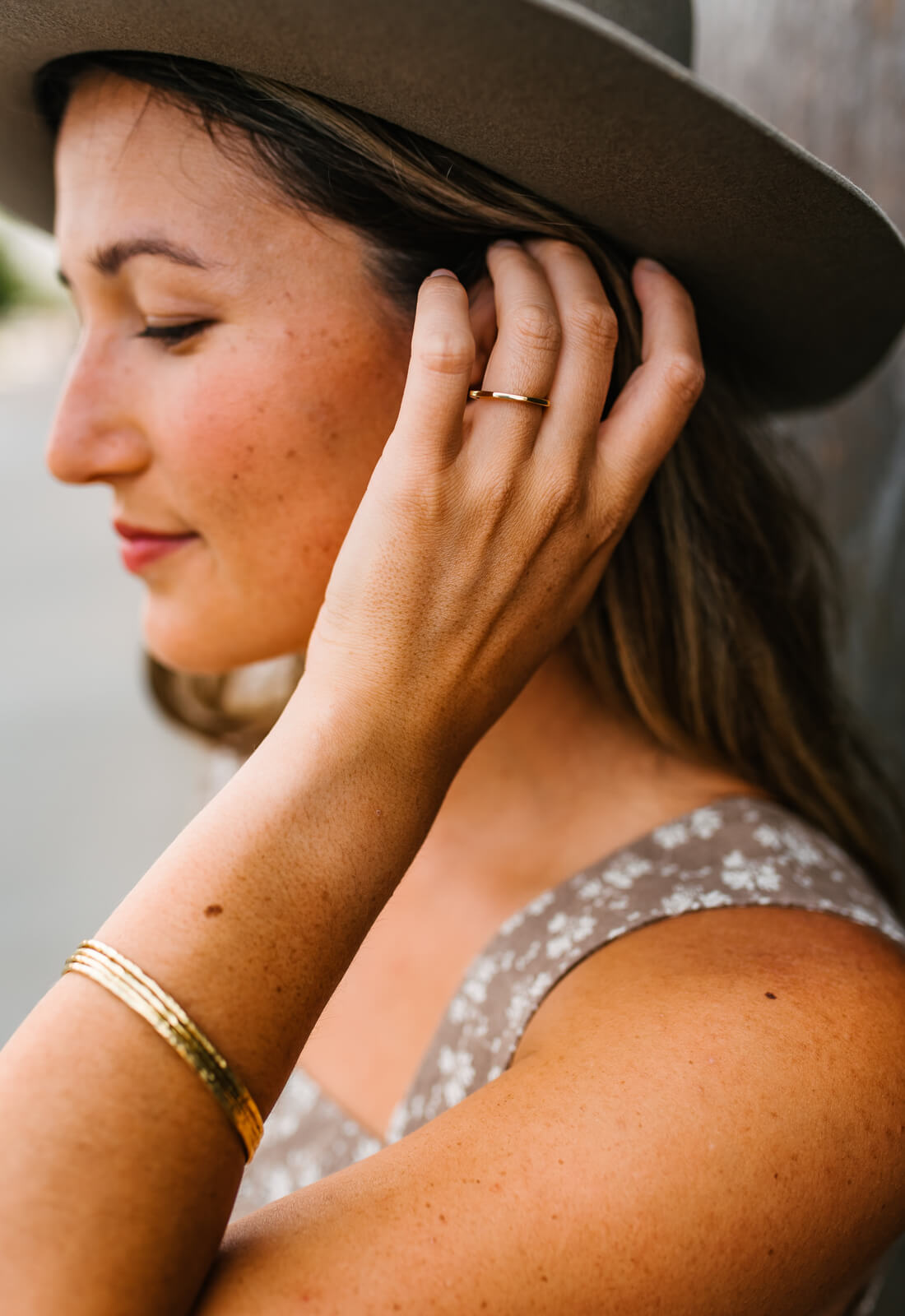 Handmade Brass Stacking Ring, Pembe