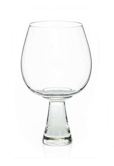Ngwenya glass oversize gin and tonic or cocktail glass, made with a thick solid glass stem 