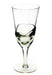 Recycled glass wine goblet with olive green tinted glass 