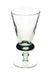 Thistle shaped recycled glass wine glass, with a decorative stem