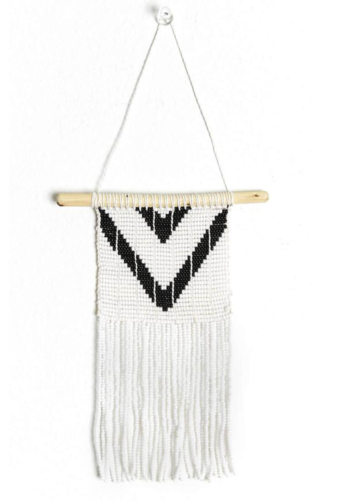 Extra Small V Wall Hanging - Black and White