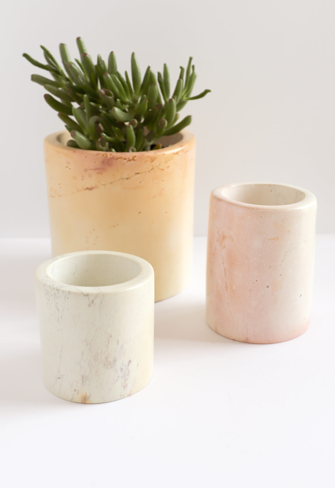 Soapstone Cylinder Planter - Medium