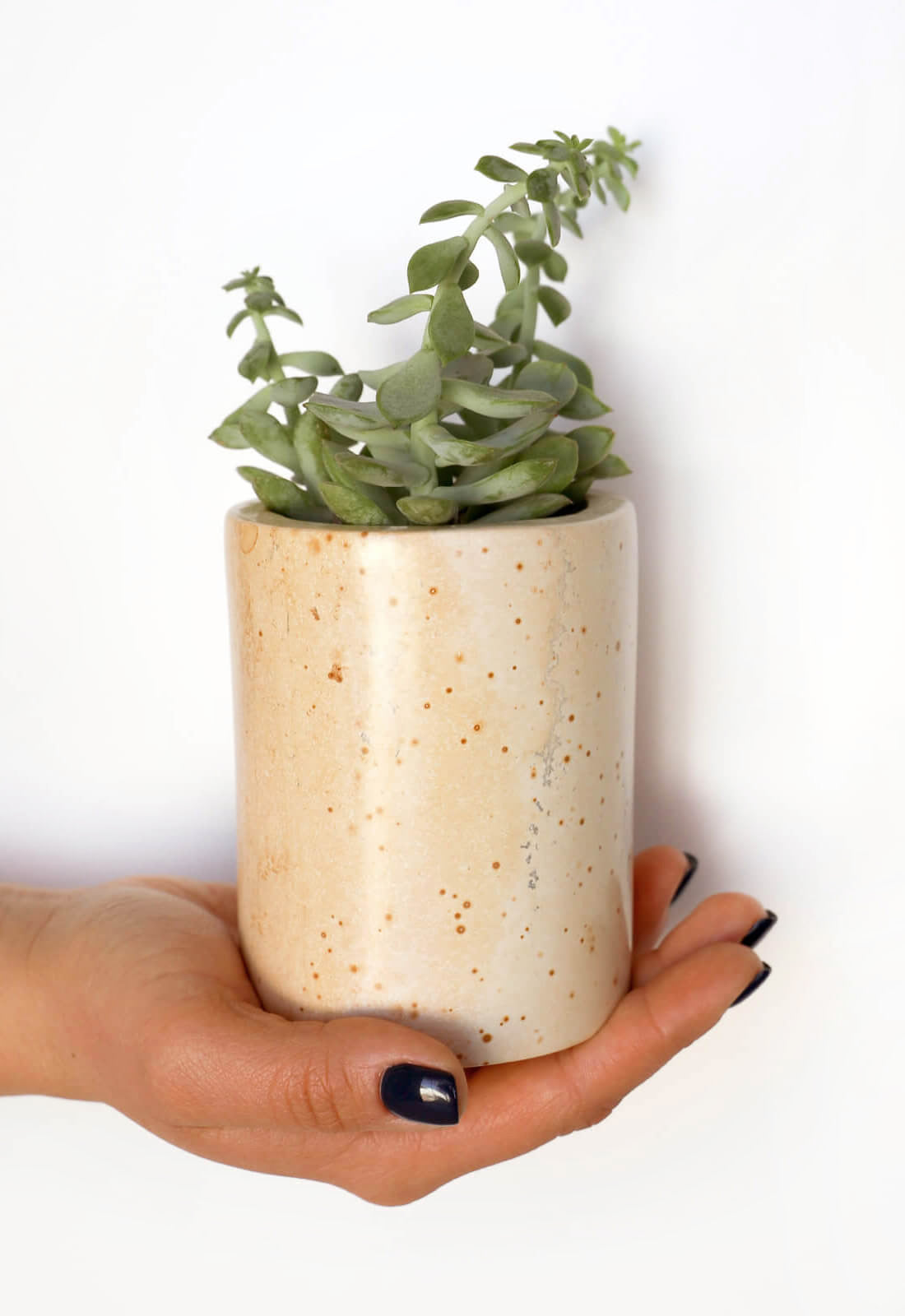 Soapstone Cylinder Planter - Medium