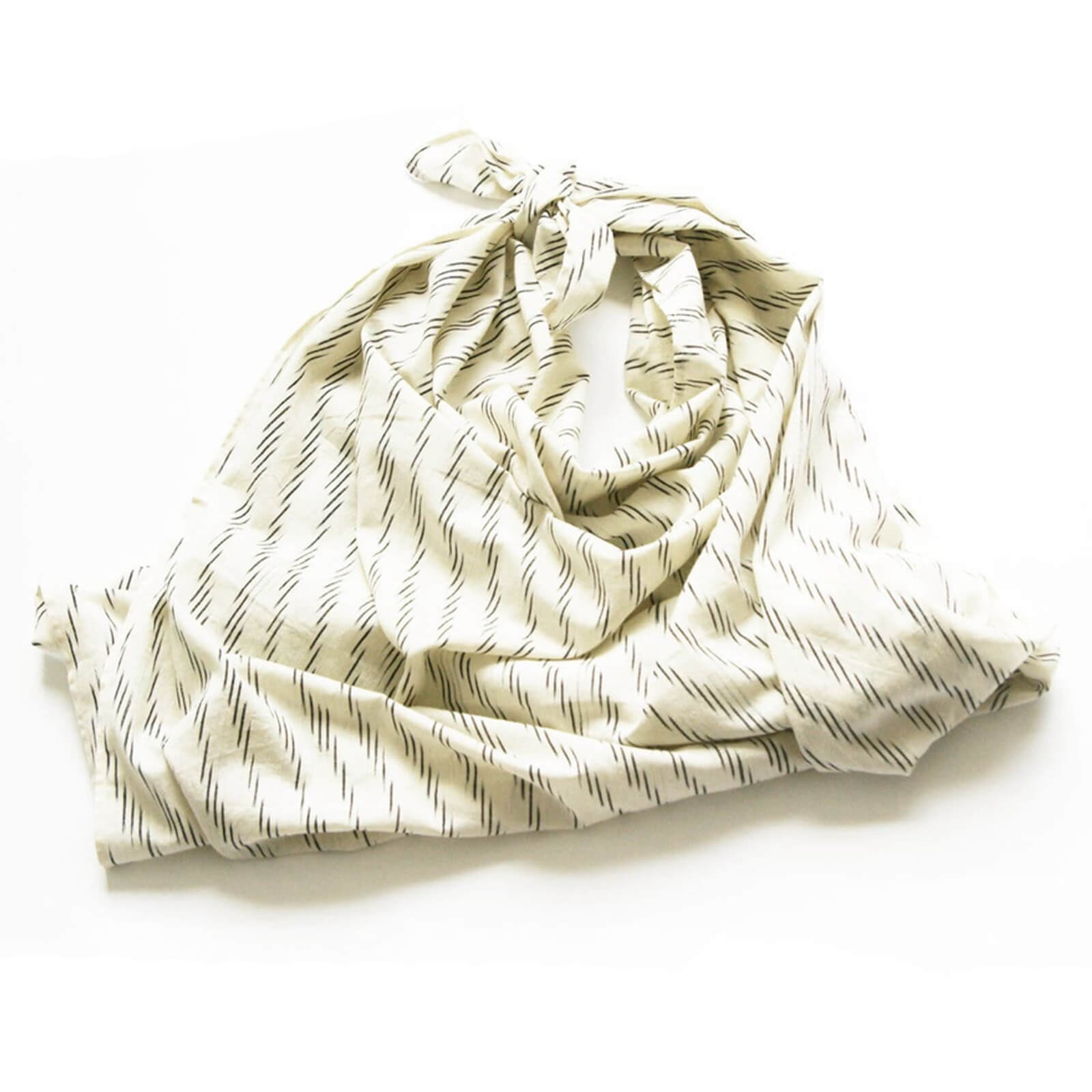 Handmade Cotton Ikat Swaddle Blanket - White and Black Zebra Stripe