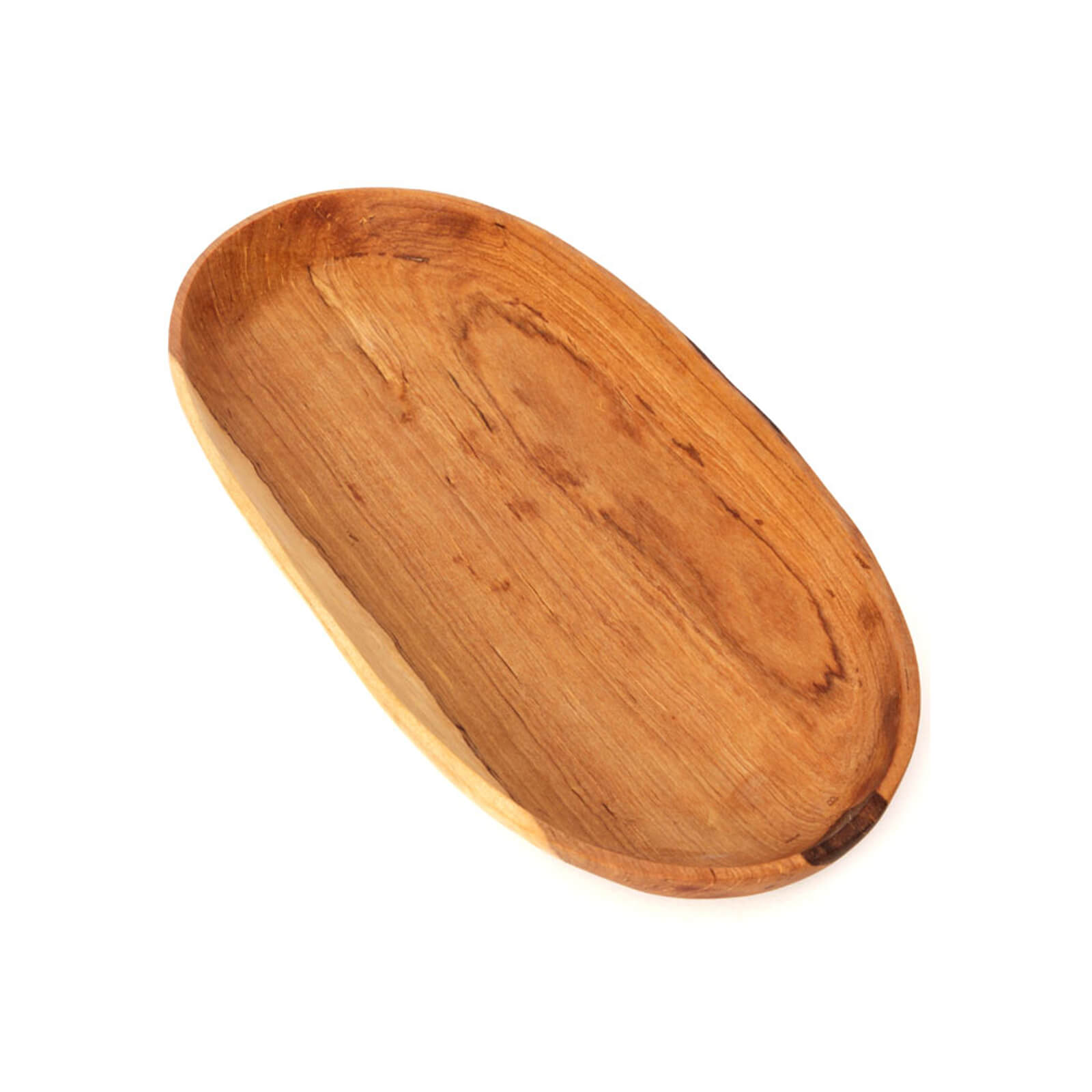 Hand Carved Wild Olive Wood Serving Tray - Oval