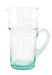 Recycled glass curvy pitcher with a handle, made in Morocco 