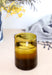 Amber colored recycled glass cocktail glasses, made in Morocco