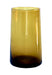 Tall amber colored drinking glasses, made from recycled glass in Morocco 